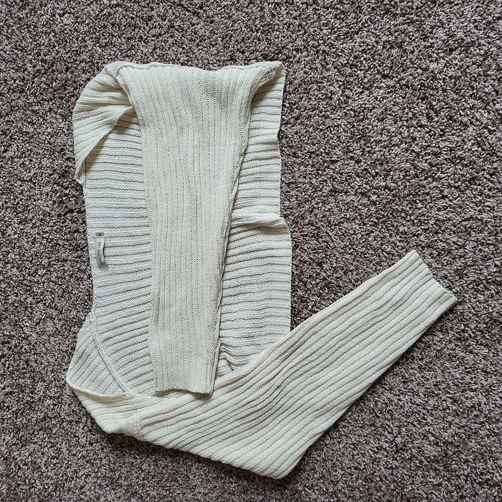 Knit cropped cardigan white